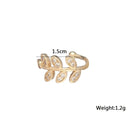 Women's Ear Crystal Leaf Gold Color Metal Ear Cuff for Girls Tiny Ear Jewelry