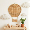 Handmade Rattan Wall Accents Cartoon Wall Hang Mini Pendant Hot Air Balloon Shape Hanging Ornament Crafts
