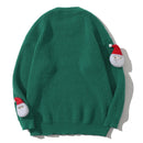 Sweater Men Casual Loose Pullovers Santa Claus Patch Knitted Jumper Sweaters Streetwear