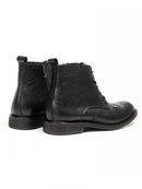 Handmade Vintage Carving High Top Brogue Shoes Men Genuine Leather Boots Casual Men Short Boots