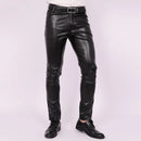 Men Pants Stretch Leather Pants Teen Trend Motorcycle Leather Pants