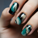 24pcs Punk Silver Striped Press on Nails Gradient Wearable European Square Head Fake Nails for Women