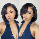 Two views of a woman wearing a denim outfit with a plain background, Obroi