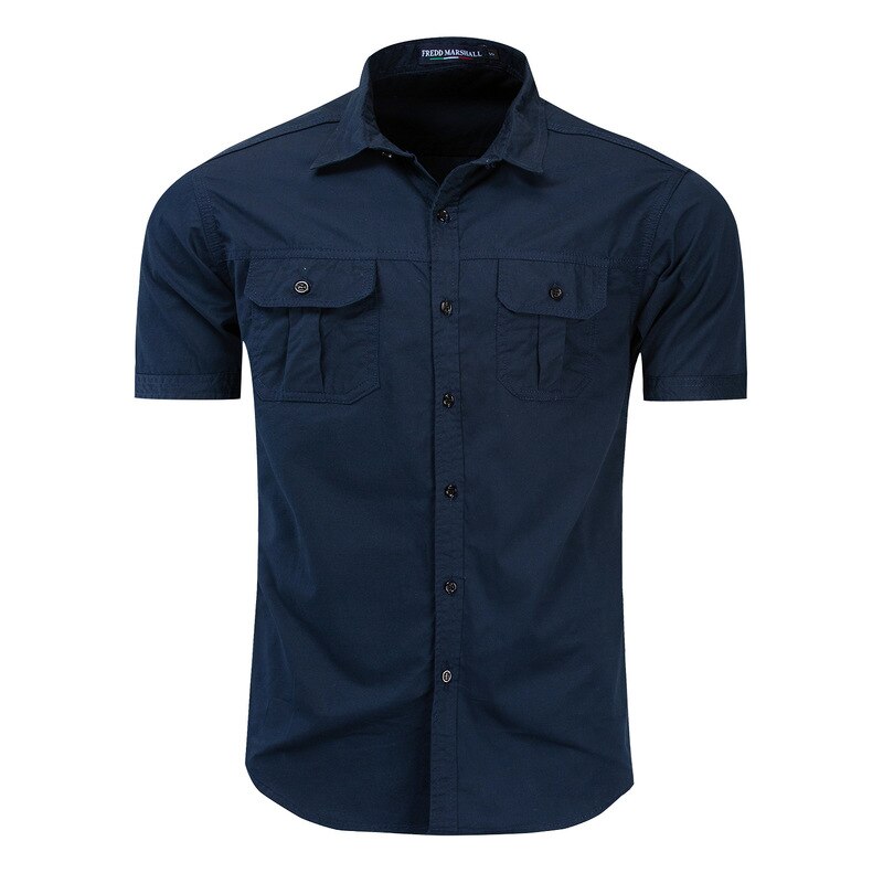 Men Tactical Shirts Summer Solid Casual Cotton Short Sleeves Men Military Outdoor Mountaineering Short Sleeve Shirts