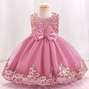 Toddler Girl Baby Sequin Dress Party Princess Bow Dress Children's Birthday Party Sequin First Communion Dress