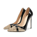 Women Pointed Toe Patchwork Sequin Shoes Pumps Slingback Banquet Ladies Stilettos Design Ladies Shoes