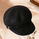 Wool octagonal hat for women in autumn and winter cap for women