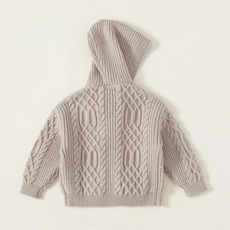 Autumn Boys Girls Hooded Sweater Children's Sweater Children's Knitted Cardigan