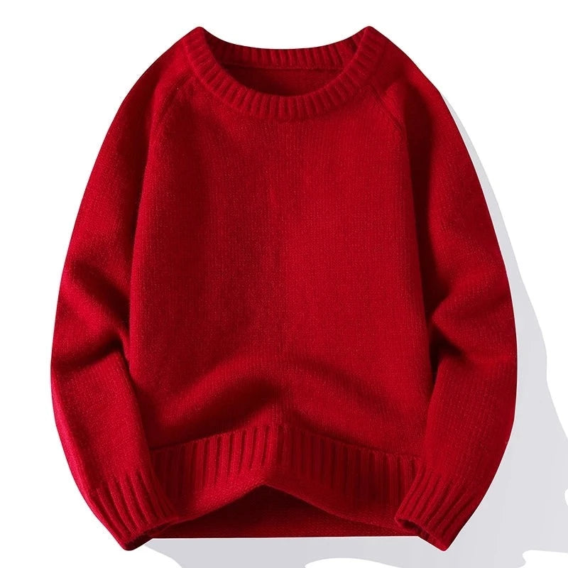 Autumn Winter Men's Knitted Sweater Loose Casual Pullovers Men Simple Solid Jumper Couple Sweaters