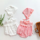 Summer Baby Romper Lace Cotton Soft Lovely Hat Baby Girl Jumpsuit Kids Clothes 0-24 Months