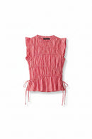 Women Plaid Pleated Bowed Lace Up Pullover Vest Female Chic Lady Tanks Tops