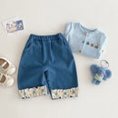 Spring Girls Denim Jeans Lace Trim Casual Pants for Babies & Toddlers