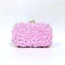 Pink floral clutch bag on a white background, Obroi