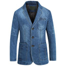 Denim Blazer Lapel Denim Jacket Pure Pockets Denim Blazer