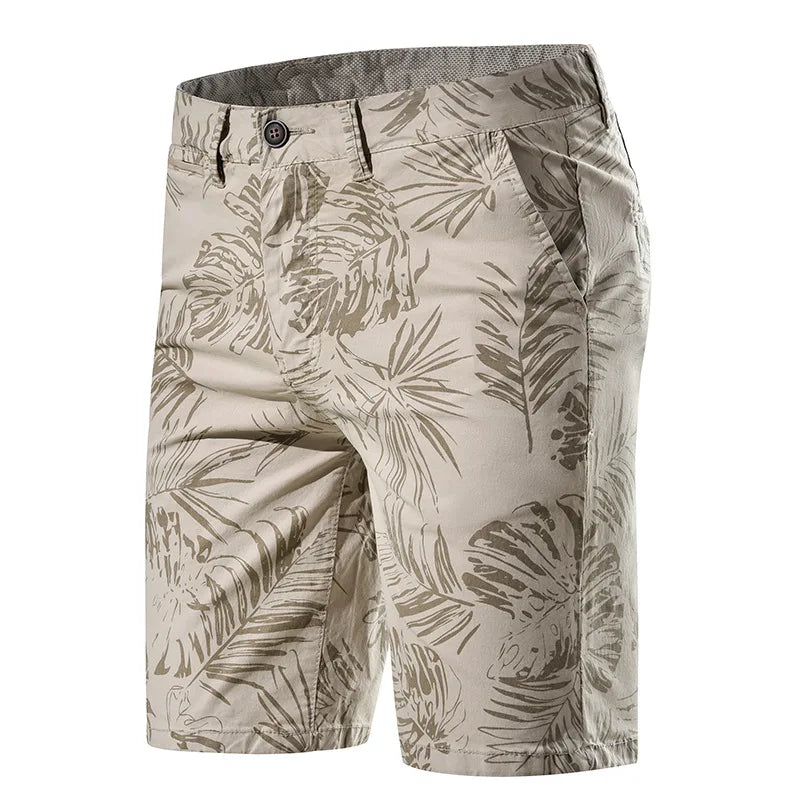 Summer Cotton Floral Hawaii Style Casual Chino Shorts Men Casual Business Men Shorts