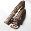 Handmade Head Layer Leather Strap 19 20 21 22MM Brown Black Leather Strap Bronze Watch Buckle
