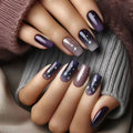 Ballet Full Cover Nail Square Head Purple Gradient Press on Nails Art Nail