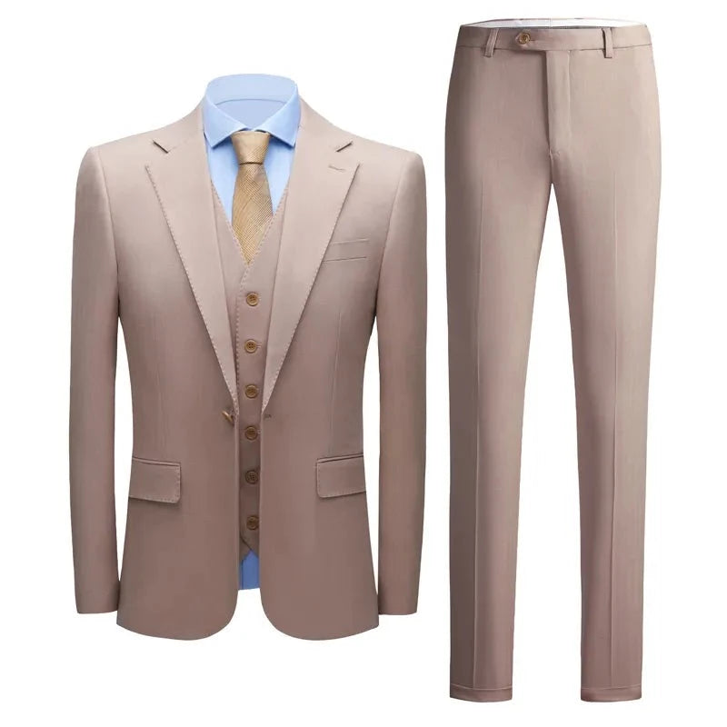 Men's Casual Suit Men's Wedding Dress Three Pieces Set Men's Formal Wear