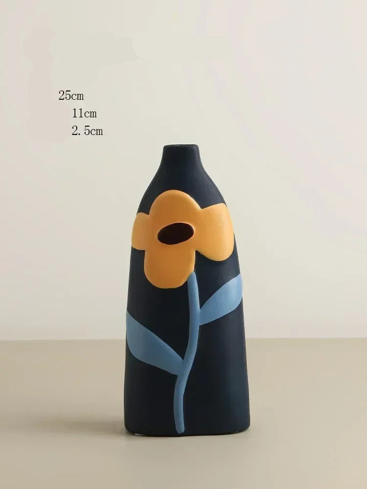 painted ceramic vase living room flower arrangement ornaments creative home accessories