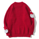Sweater Men Casual Loose Pullovers Santa Claus Patch Knitted Jumper Sweaters Streetwear