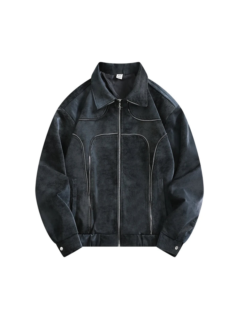 Men's Leather Jackets Casual Loose Versatile Motorcycle Coats