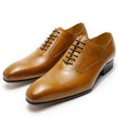 Luxury men Oxford leather shoes handmade pointed lace-up formal shoes