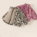 Children's Sweater Jacket Girls Winter Stylish Leopard Top Baby with Plush and Thickened