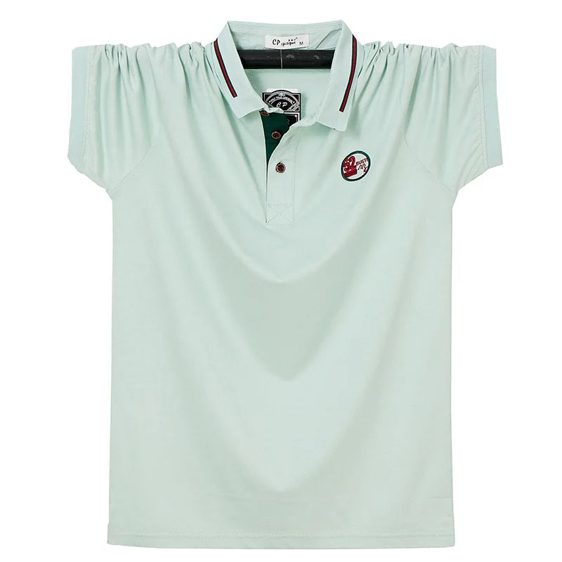 Summer Men Short Sleeve Polo Shirt Business Casual Classic Fat Loose Solid Polos Brand Clothing Tops
