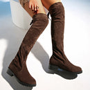 Women Boots Winter Over The Knee Boots Comfort Lace Up High Heels Shoes Boots