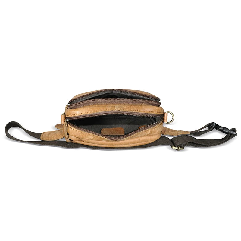 Leather Travel Retro Fanny Waist Belt Bag Chest Pack Sling Bag Design For men