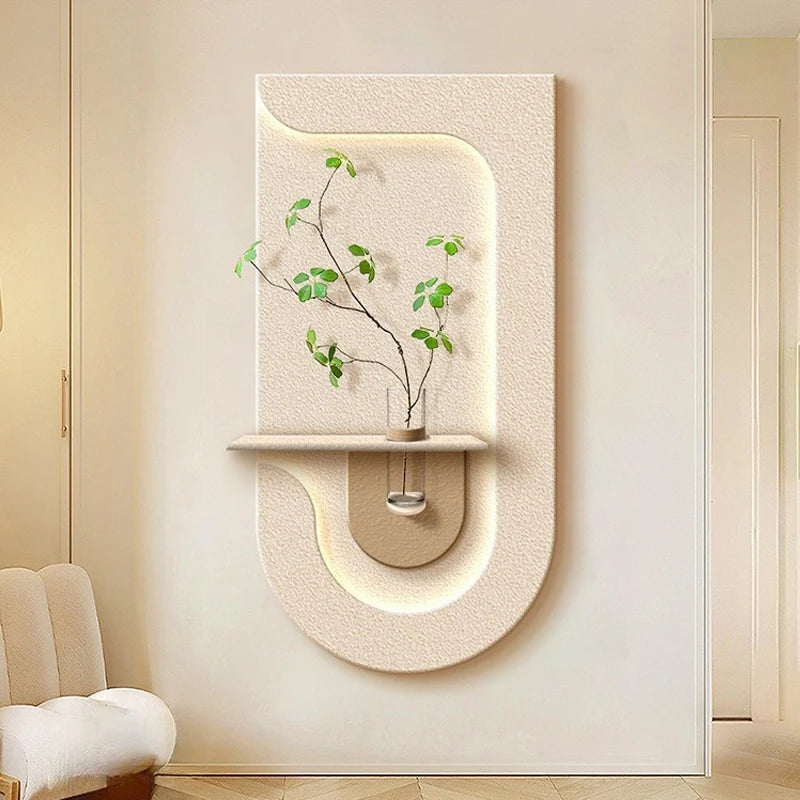 Entrance Decoration Wall Lamp Plant Ornaments Hanging Painting High-end Living Room Mural Light