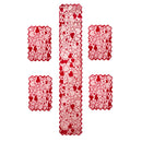 Valentine's Day Love Lace Table Flag Placemat Set Wedding Bottle Festive Tablecloth Home Decoration