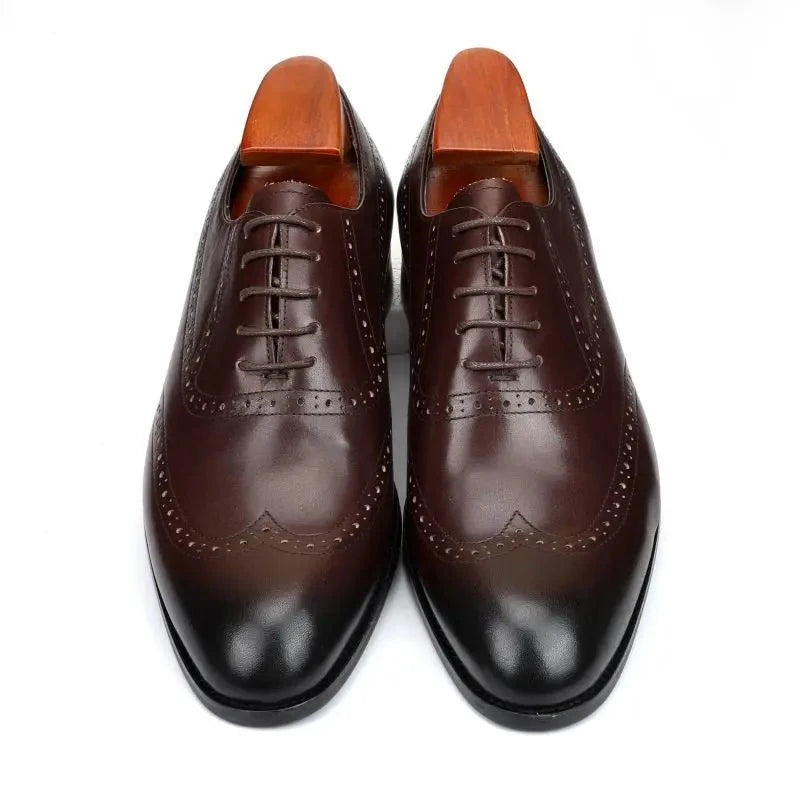 Brogue Oxford Men Dress Shoes Wedding Best Man Shoe Genuine Leather Handmade Designer Formal Shoes Men Original