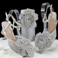 Shoes and Bag Set silver Italian Shoes with Matching Bags Women party