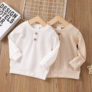 Toddler Boy Casual Solid Ribbed Long-sleeve for Henley Shirt
