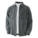 Gray denim shirt over a white t-shirt on a white background, Obroi