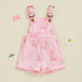 Summer Toddler Girls Overalls Jumpsuits Shorts Bow Daisy Sleeveless Elastic Waist Suspender Romper
