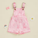Summer Toddler Girls Overalls Jumpsuits Shorts Bow Daisy Sleeveless Elastic Waist Suspender Romper