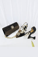 Shoes and Bag Set Shiny Diamond Bag and High Heel From the Workplace to Banquets or Wedding