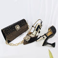 Shoes and Bag Set Shiny Diamond Bag and High Heel From the Workplace to Banquets or Wedding