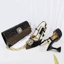 Shoes and Bag Set Shiny Diamond Bag and High Heel From the Workplace to Banquets or Wedding