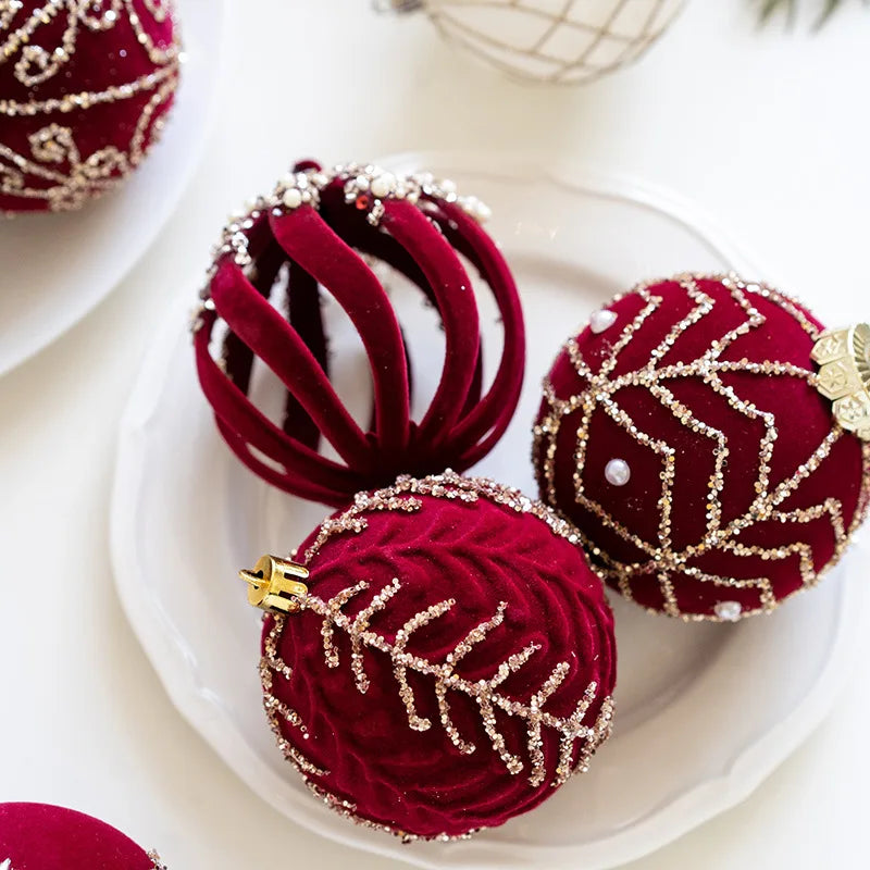 Christmas Tree Ball Decoration Red Velvet Christmas Tree Atmosphere Decoration Props