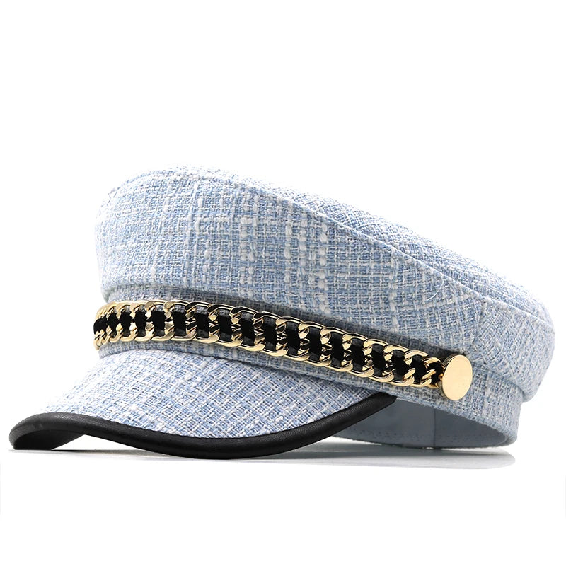 Sun Hat Casual Caps Woman Beret Flat Hats Women's Leather Hat