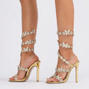 Summer Designer Butterfly-knot Crystal Sandals