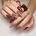 24pcs Baroque Star Moon False Nails European Spice Girls Press on Nails