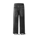 Baggy Pocket Black Jeans Distressed Denim Autumn Basic High Street Pants Casual Pantalones