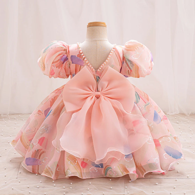 Girls Dress Kids Summer Floral Wedding Birthday Party Dresses for Baby Casual Clothes 1-6 Years