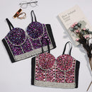 Women Summer Sexy Preal Beading Cool Tank Tops Basic Women Crop Top Female Ladies Sexy Tops Clothes