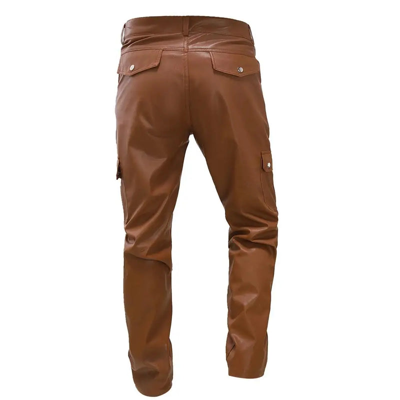 Men Leather Chaps Motorcycle Faux Leather Pants for Men