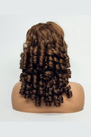 Lace Closure Loose Bouncy Wave Wavy Curly Human Hair Wig for Black Women Highlight Color